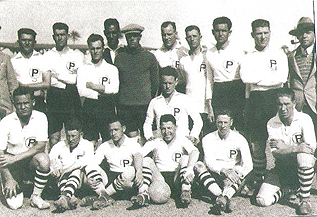 The Mandate Palestine national football team on its first international fixture against Egypt at Cairo, 1930